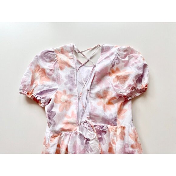 NWOT Aritzia SUNDAY BEST Saida Floral Linen Cotton Mini Babydoll Dress, Size M - Picture 8 of 16